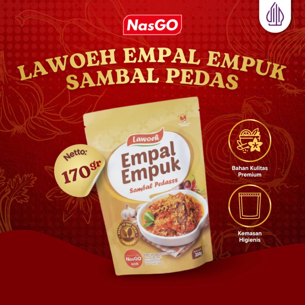 Lawoeh Empal Empuk Sambal Pedas NasGO 250gr - Produk NasGO