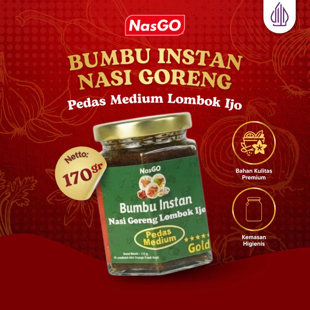 Bumbu Instan Nasi Goreng Lombok Ijo Pedas Medium NasGO 170gr