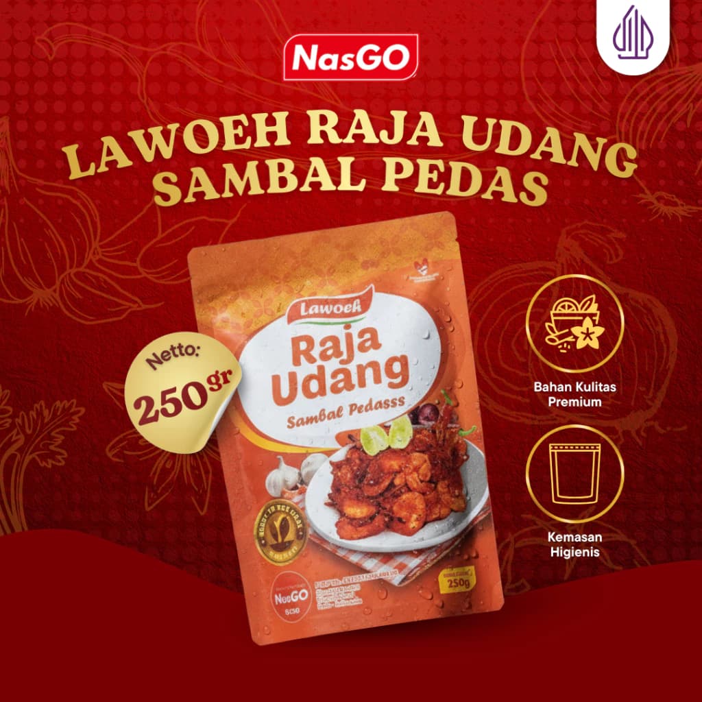 Lawoeh Raja Udang Sambal Pedas NasGO 250gr - Produk NasGO